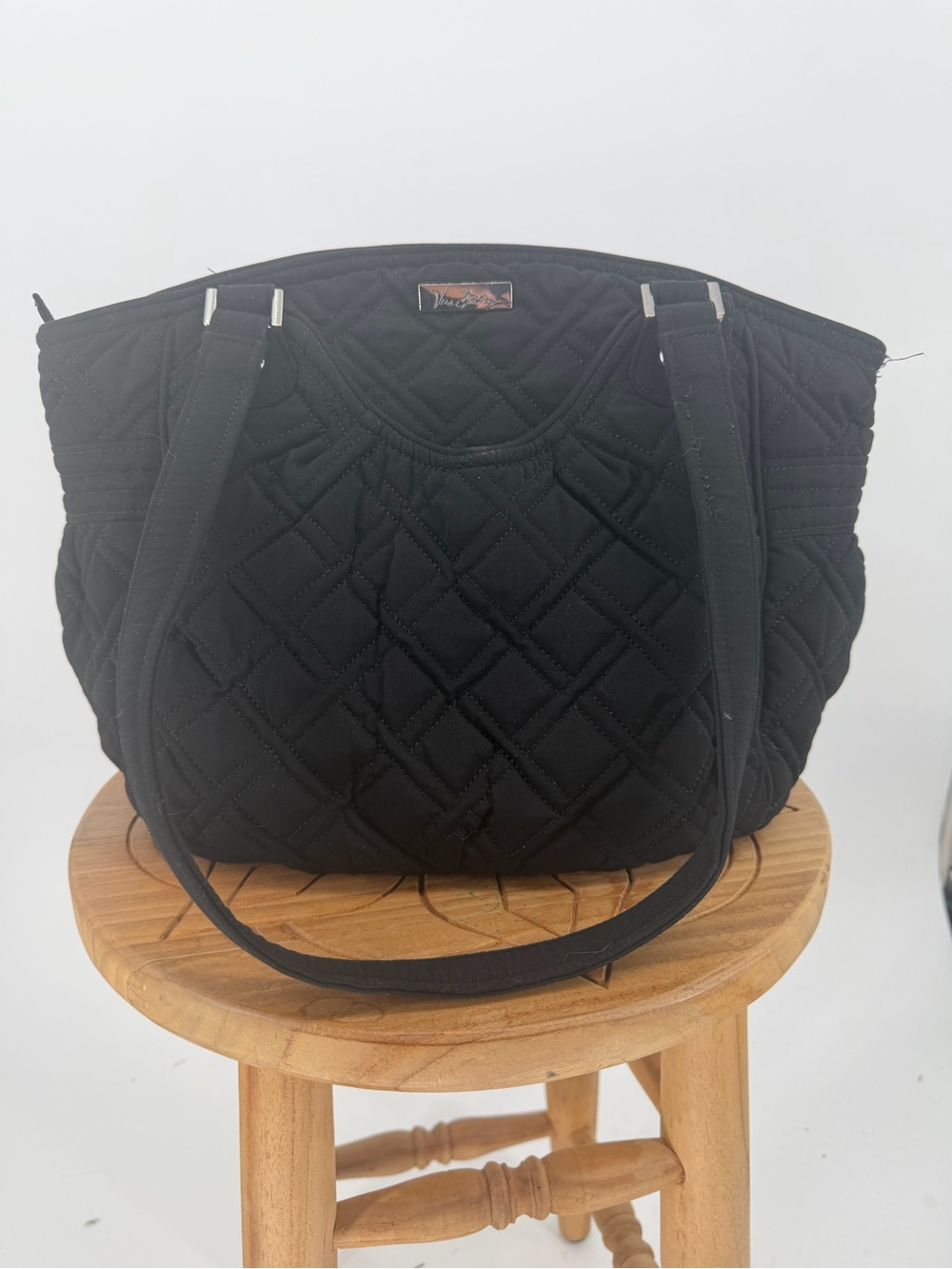 Vera Bradley Black Quilted Shoulder Tote